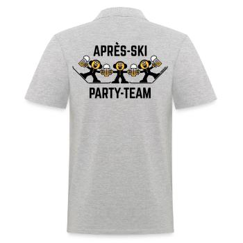 Après-Ski Party Team Trio (Bier / Karikatur / 3C) - Männer Poloshirt - Grau meliert - Hinten - Kai (181cm)
