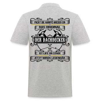 dachdecker legendärer roofer dach decken - Männer Poloshirt - Grau meliert - Hinten - Kai (181cm)