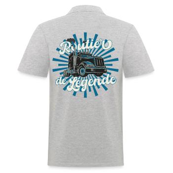 Routier de légende cadeau homme chauffeur routier - Polo Homme - gris chiné - Dos - Kai (181cm)