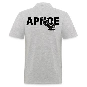 apnoe streckentauchen apnoetaucher freediving - Männer Poloshirt - Grau meliert - Hinten - Kai (181cm)