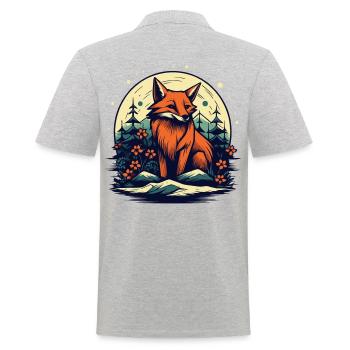 Au milieu de la nature se trouve le renard - Polo Homme - gris chiné - Dos - Kai (181cm)