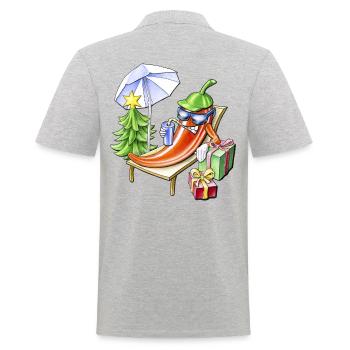 A chili Christmas at the beach - Men's Polo Shirt - heather grey - Back - Kai (181cm)