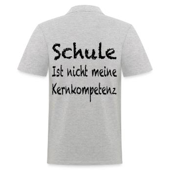 lustige Sprüche, Schule, Ausbildung, Lehre, Abi - Männer Poloshirt - Grau meliert - Hinten - Kai (181cm)