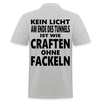 Kein Licht am Ende des Tunnels Craften Gaming Nerd - Männer Poloshirt - Grau meliert - Hinten - Kai (181cm)