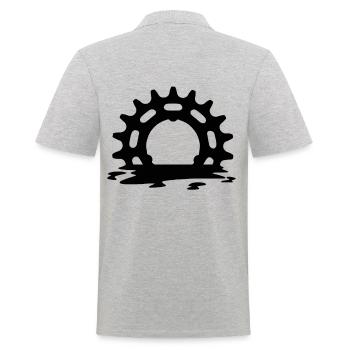 Rennrad Rad Fahrradkette Ritzel Radsport - Männer Poloshirt - Grau meliert - Hinten - Kai (181cm)