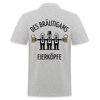 Des Bräutigams Eierköpfe (JGA / Team / POS / 3C) - Männer Poloshirt - Grau meliert - Hinten - Kai (181cm)