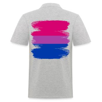 Bisexuel Bi Pride Motif Drapeau - Polo Homme - gris chiné - Dos - Kai (181cm)