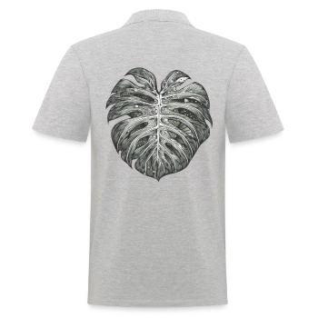 Feuille de monstre surréaliste, motif végétal - Polo Homme - gris chiné - Dos - Kai (181cm)