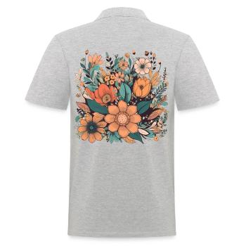 Magnifique bouquet d’herbier de fleurs bohèmes - Polo Homme - gris chiné - Dos - Kai (181cm)