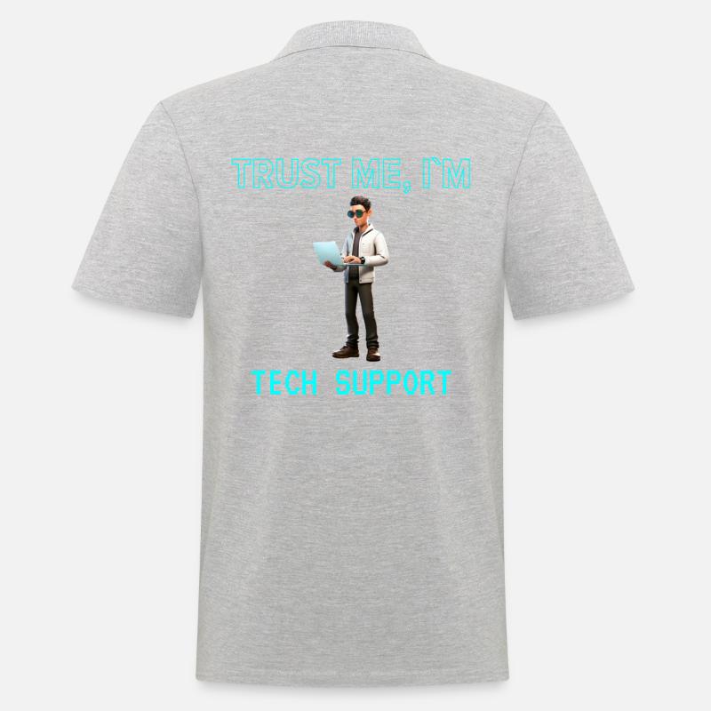 Vertrauen Sie mir, ich bin der technische Support - Männer Poloshirt - Grau meliert