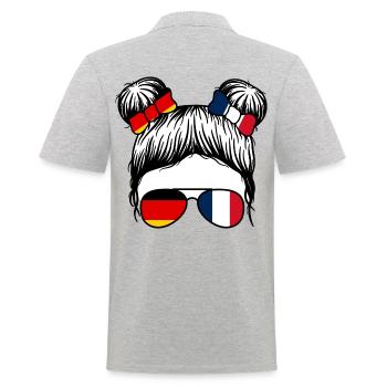 Franzosen Französisch Deutschland Frankreich - Männer Poloshirt - Grau meliert - Hinten - Kai (181cm)