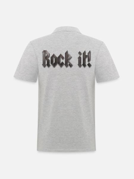rock it! - Männer Poloshirt - Grau meliert