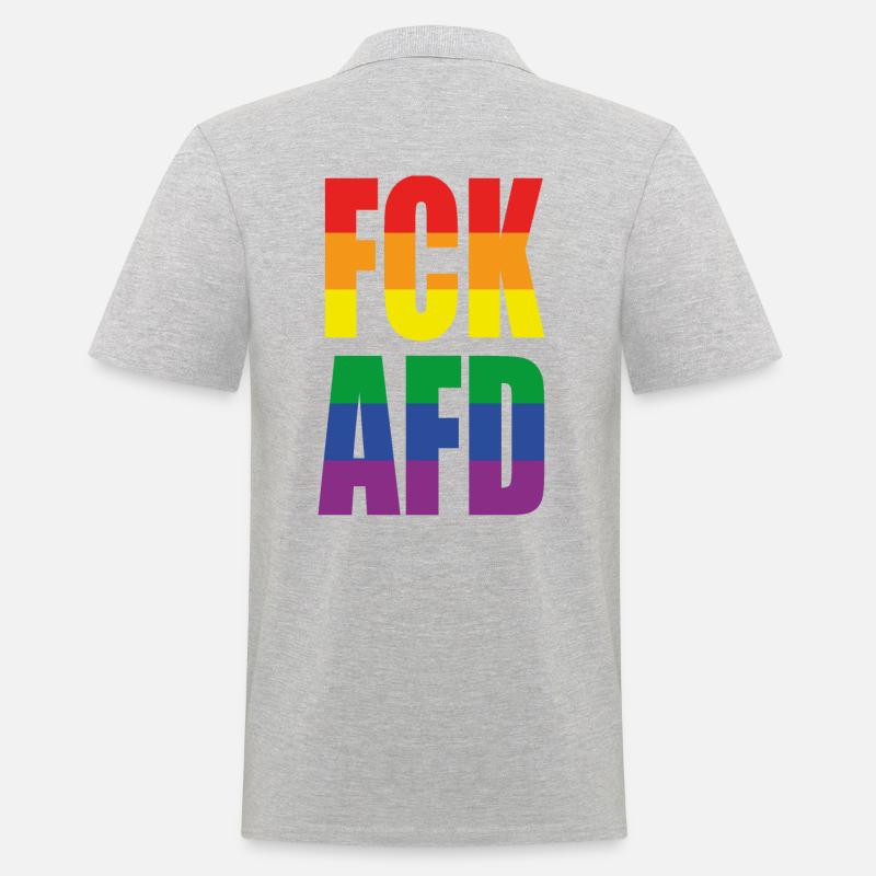 FCKAFD Pride - Männer Poloshirt - Grau meliert