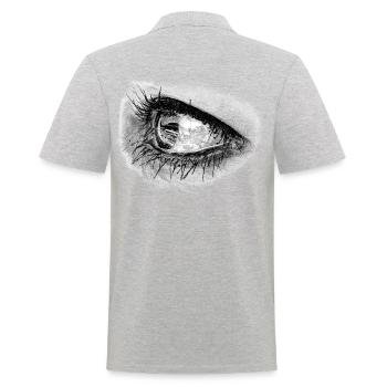 Beautiful woman eye in full mascara - Men's Polo Shirt - heather grey - Back - Kai (181cm)