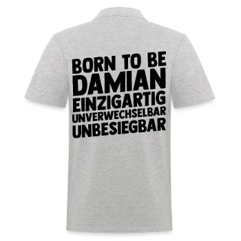 Prénom Damian - Polo Homme - gris chiné - Dos - Kai (181cm)