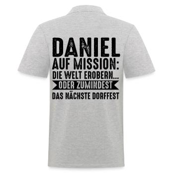 Prénom Daniel - Polo Homme - gris chiné - Dos - Kai (181cm)
