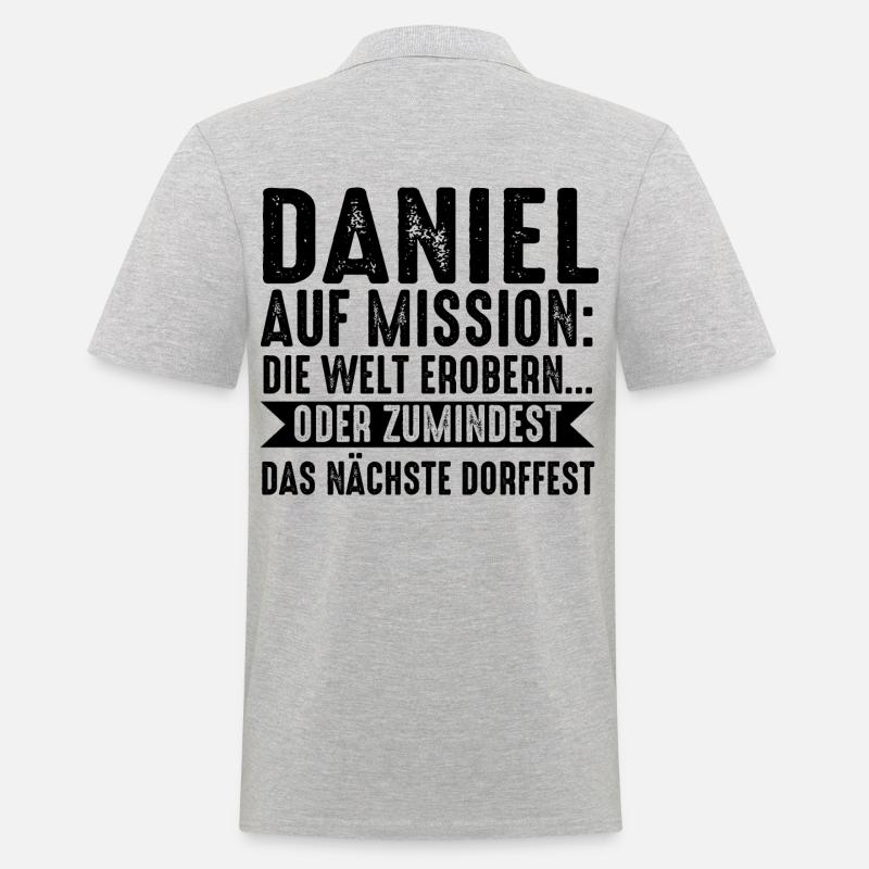 Vorname Daniel - Männer Poloshirt - Grau meliert