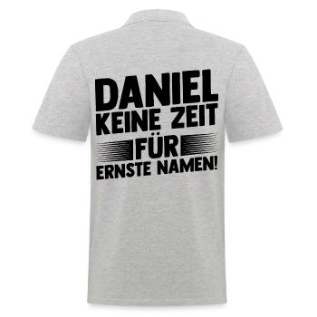 First name Daniel - Men's Polo Shirt - heather grey - Back - Kai (181cm)