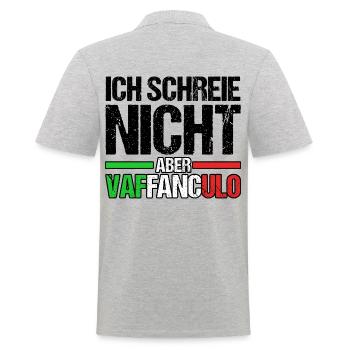 Italien Italiener Vaffanculo - Männer Poloshirt - Grau meliert - Hinten - Kai (181cm)