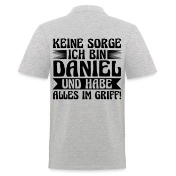First name Daniel - Men's Polo Shirt - heather grey - Back - Kai (181cm)