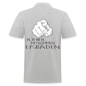 eisbader winterbader eischwimmen eisbademeister - Männer Poloshirt - Grau meliert - Hinten - Kai (181cm)