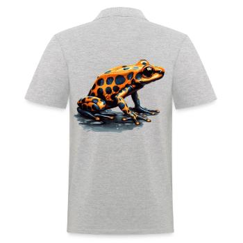 Süßes, gelb gepunkteter Pfeilgiftfrosch - Männer Poloshirt - Grau meliert - Hinten - Kai (181cm)