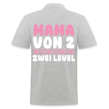 Mom of 2 children - Men's Polo Shirt - heather grey - Back - Kai (181cm)