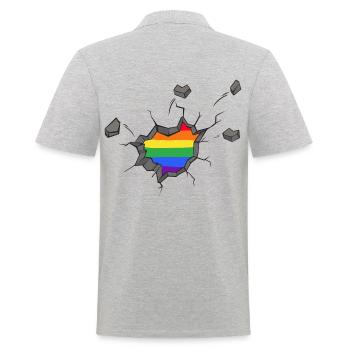 lgbt pride love rules human gender pan queer lgbtq - Men's Polo Shirt - heather grey - Back - Kai (181cm)