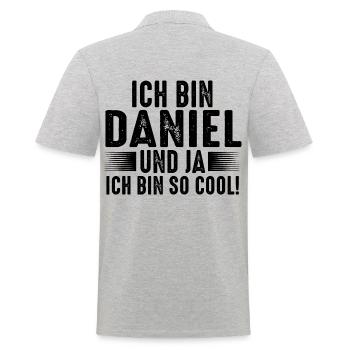First name Daniel - Men's Polo Shirt - heather grey - Back - Kai (181cm)