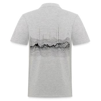 Paysage de montagne minimaliste surréaliste en noir - Polo Homme - gris chiné - Dos - Kai (181cm)