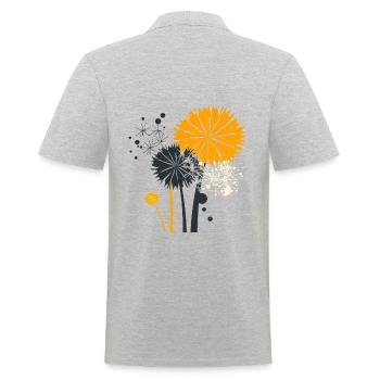 Beau pissenlit, motif de pissenlit - abstrait - Polo Homme - gris chiné - Dos - Kai (181cm)