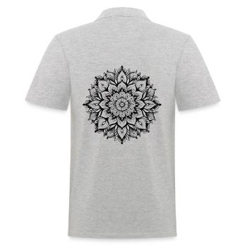 Yogi, Prana Mandala in black - Men's Polo Shirt - heather grey - Back - Kai (181cm)