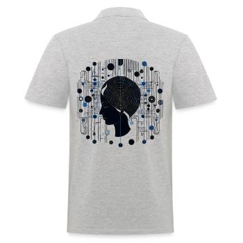 Gehirn Strukturen - Surreale Kunst - Männer Poloshirt - Grau meliert - Hinten - Kai (181cm)