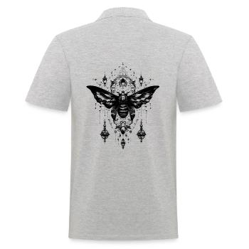 Mystical moth with magical ornaments - Men's Polo Shirt - heather grey - Back - Kai (181cm)