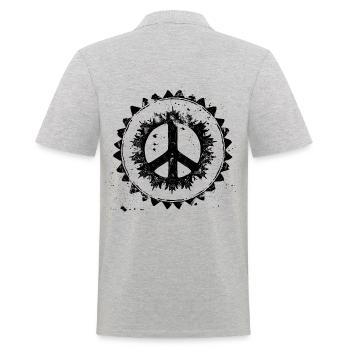 Urban Retro Peace Sign - Men's Polo Shirt - heather grey - Back - Kai (181cm)