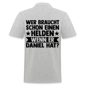 First name Daniel - Men's Polo Shirt - heather grey - Back - Kai (181cm)