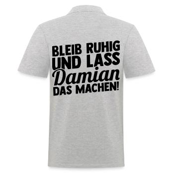 Prénom Damian - Polo Homme - gris chiné - Dos - Kai (181cm)