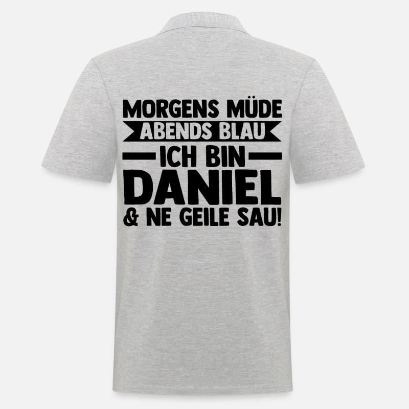 Vorname Daniel - Männer Poloshirt - Grau meliert