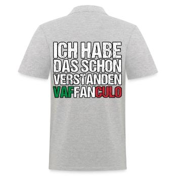 Italie Vaffanculo italien - Polo Homme - gris chiné - Dos - Kai (181cm)