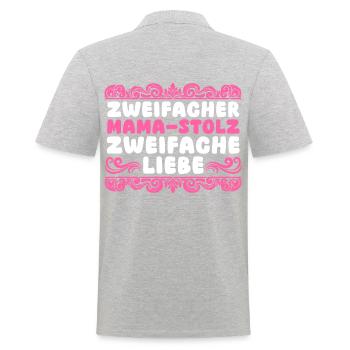 Maman de 2 enfants - Polo Homme - gris chiné - Dos - Kai (181cm)