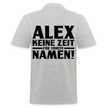 Alexander Alexandra Alexa Alex - Polo Homme - gris chiné - Dos - Kai (181cm)