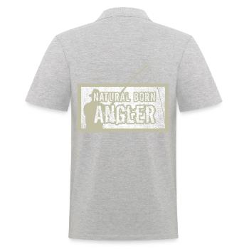 Natural Born Angler beige - Männer Poloshirt - Grau meliert - Hinten - Kai (181cm)