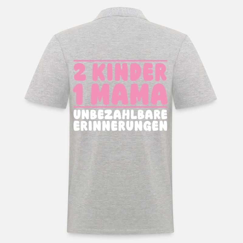 Mama Von 2 Kindern - Männer Poloshirt - Grau meliert