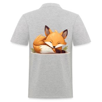 Süßes schlafender Fuchs für Waldtier Fans - Männer Poloshirt - Grau meliert - Hinten - Kai (181cm)