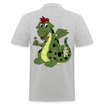 Dragon écarquillé vert - Polo Homme - gris chiné - Dos - Kai (181cm)