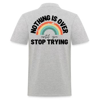 Chemises à slogans Dictons de motivation Citations motivantes - Polo Homme - gris chiné - Dos - Kai (181cm)