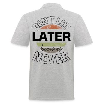 Chemises à slogans Dictons de motivation Citations motivantes - Polo Homme - gris chiné - Dos - Kai (181cm)