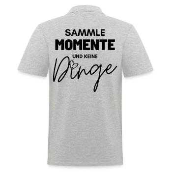 Sprücheshirts Motivationssprüche Motivationsspruch - Männer Poloshirt - Grau meliert - Hinten - Kai (181cm)
