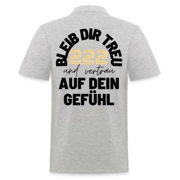 Engelszahlen 222 Nummerologie Geschenkidee - Männer Poloshirt - Grau meliert - Hinten - Kai (181cm)