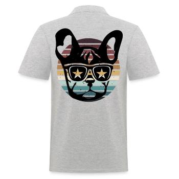Drôle de chien Frenchie disant Bulldog Bulldog Bulldog - Polo Homme - gris chiné - Dos - Kai (181cm)